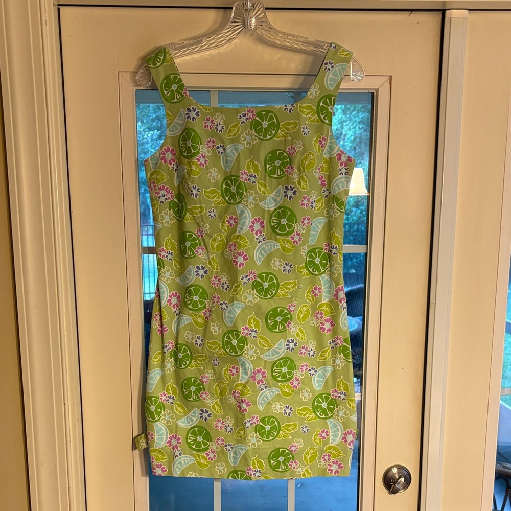 Lilly Pulitzer Green and Pink Citrus Midi Dress